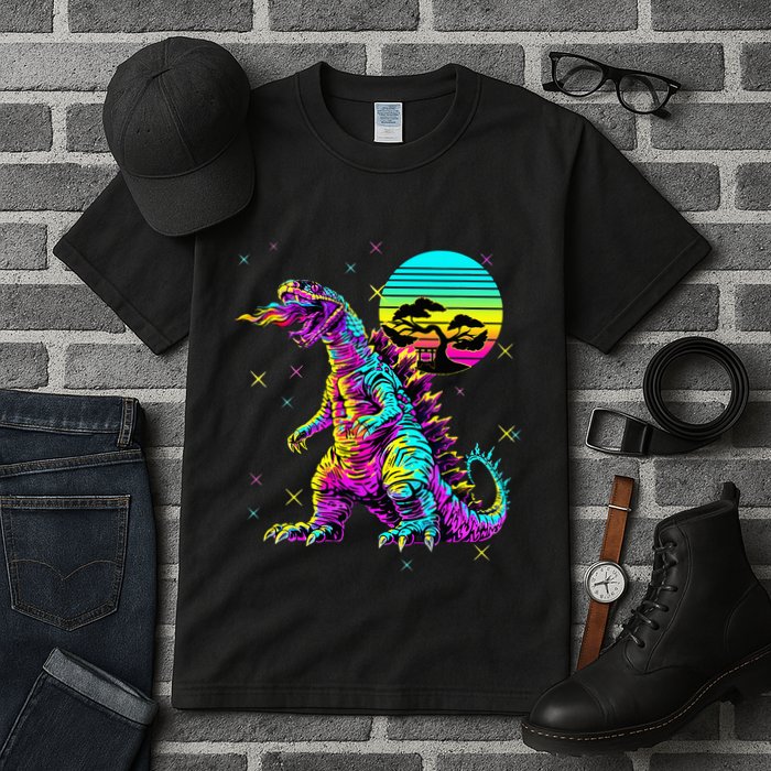 Cool Streetwear Synthwave 80s 90s Retro Anime Snakezilla Tall T-Shirt