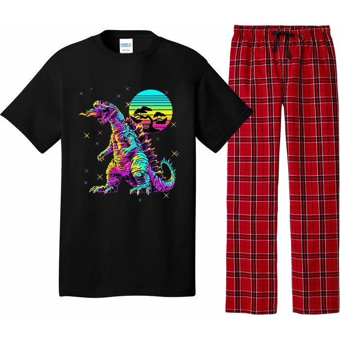 Cool Streetwear Synthwave 80s 90s Retro Anime Snakezilla Pajama Set