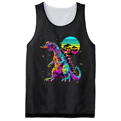 Cool Streetwear Synthwave 80s 90s Retro Anime Snakezilla Mesh Reversible Basketball Jersey Tank