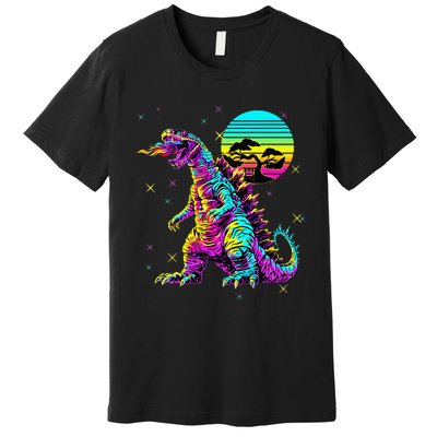 Cool Streetwear Synthwave 80s 90s Retro Anime Snakezilla Premium T-Shirt