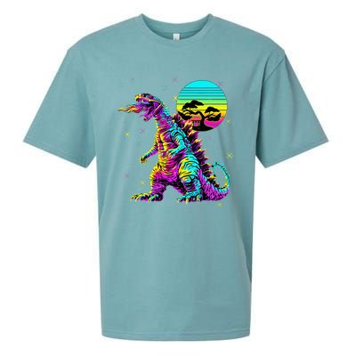 Cool Streetwear Synthwave 80s 90s Retro Anime Snakezilla Sueded Cloud Jersey T-Shirt