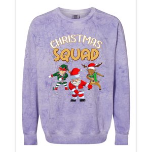 Christmas Squad Santa Dabbing Elf Family Matching Pajamas Colorblast Crewneck Sweatshirt