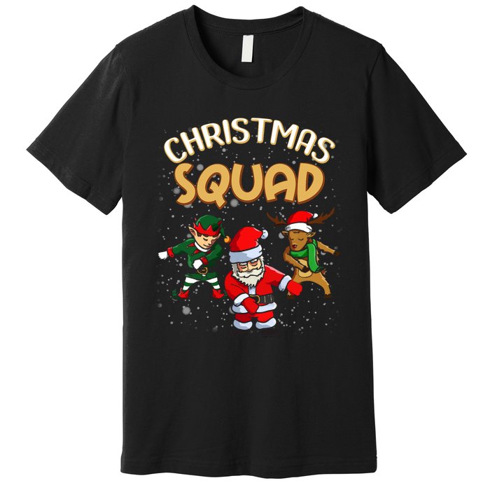 Christmas Squad Santa Dabbing Elf Family Matching Pajamas Premium T-Shirt