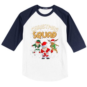 Christmas Squad Santa Dabbing Elf Family Matching Pajamas Baseball Sleeve Shirt