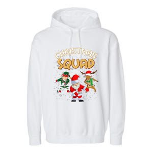 Christmas Squad Santa Dabbing Elf Family Matching Pajamas Garment-Dyed Fleece Hoodie