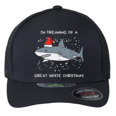 Christmas Shark Santa Hat Xmas Santa Jaws Funny Shark Pun Flexfit Unipanel Trucker Cap