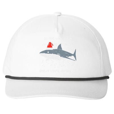 Christmas Shark Santa Hat Xmas Santa Jaws Funny Shark Pun Snapback Five-Panel Rope Hat