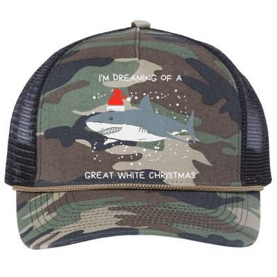 Christmas Shark Santa Hat Xmas Santa Jaws Funny Shark Pun Retro Rope Trucker Hat Cap