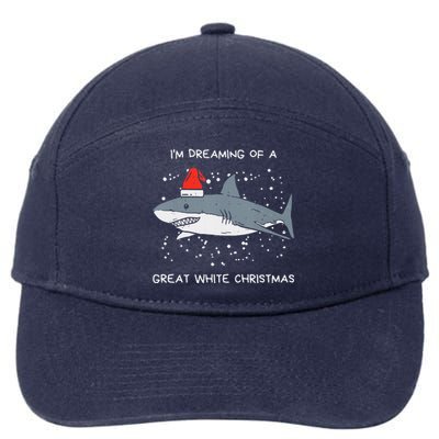 Christmas Shark Santa Hat Xmas Santa Jaws Funny Shark Pun 7-Panel Snapback Hat