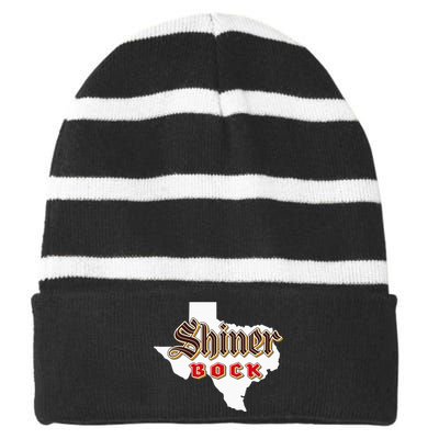 Cool Shiner Tx Town Gift For Adult Drinkers Striped Beanie with Solid Band