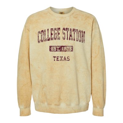 College Station Texas Tx Vintage Athletic Sports Design Colorblast Crewneck Sweatshirt