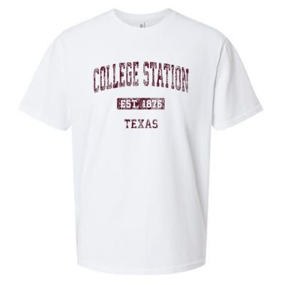 College Station Texas Tx Vintage Athletic Sports Design Sueded Cloud Jersey T-Shirt