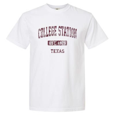 College Station Texas Tx Vintage Athletic Sports Design Garment-Dyed Heavyweight T-Shirt