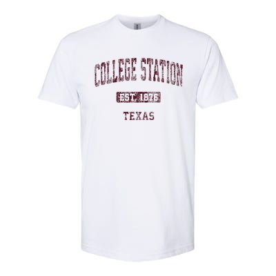 College Station Texas Tx Vintage Athletic Sports Design Softstyle CVC T-Shirt