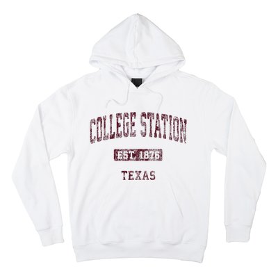 College Station Texas Tx Vintage Athletic Sports Design Hoodie