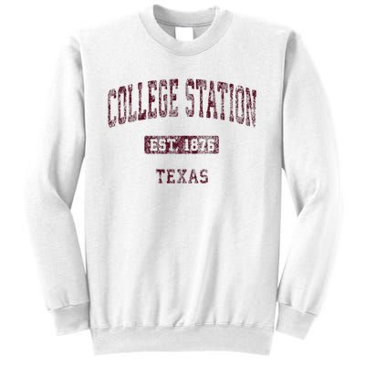 College Station Texas Tx Vintage Athletic Sports Design Sweatshirt