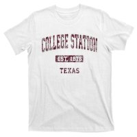 College Station Texas Tx Vintage Athletic Sports Design T-Shirt