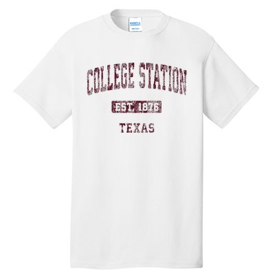 College Station Texas Tx Vintage Athletic Sports Design Tall T-Shirt