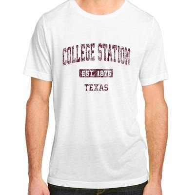 College Station Texas Tx Vintage Athletic Sports Design Adult ChromaSoft Performance T-Shirt