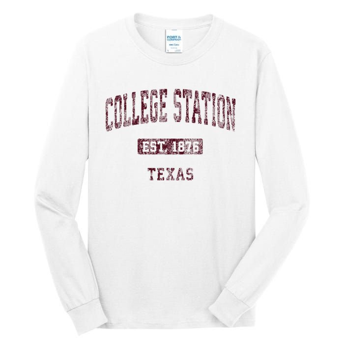 College Station Texas Tx Vintage Athletic Sports Design Tall Long Sleeve T-Shirt