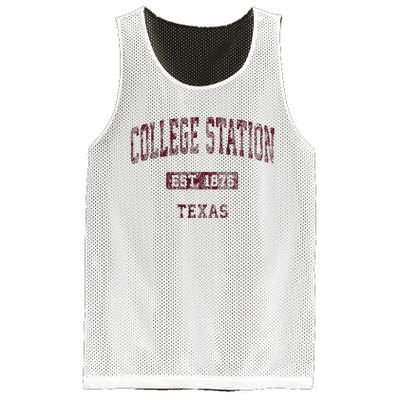 College Station Texas Tx Vintage Athletic Sports Design Mesh Reversible Basketball Jersey Tank