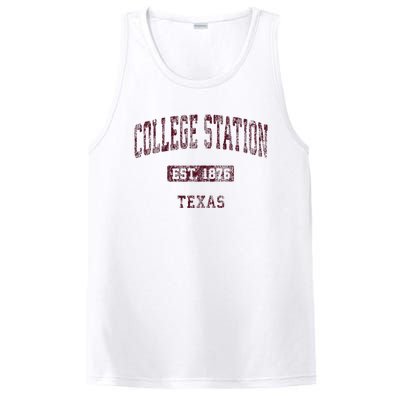 College Station Texas Tx Vintage Athletic Sports Design PosiCharge Competitor Tank