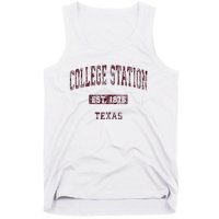 College Station Texas Tx Vintage Athletic Sports Design Tank Top