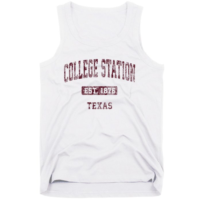 College Station Texas Tx Vintage Athletic Sports Design Tank Top