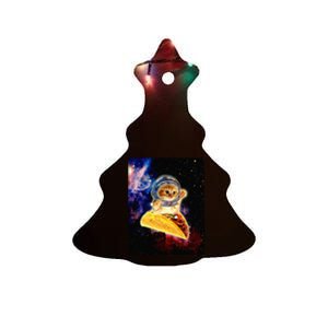 Crazy Space Taco Cat Funny v2 Ceramic Tree Ornament