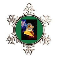 Crazy Space Taco Cat Funny v2 Metallic Star Ornament