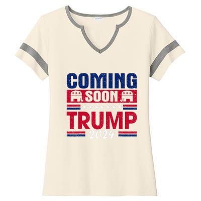 Coming Soon Trump 2024 Ladies Halftime Notch Neck Tee