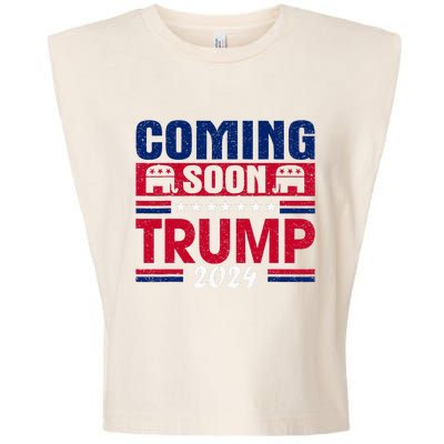 Coming Soon Trump 2024 Garment-Dyed Women's Muscle Tee