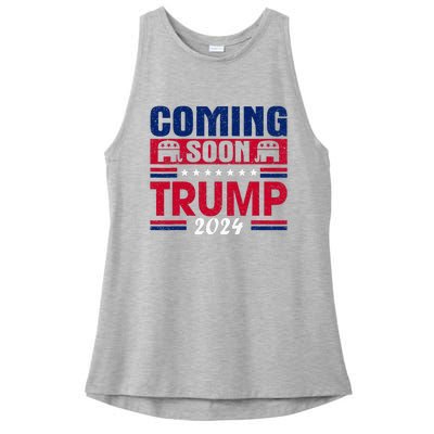 Coming Soon Trump 2024 Ladies PosiCharge Tri-Blend Wicking Tank