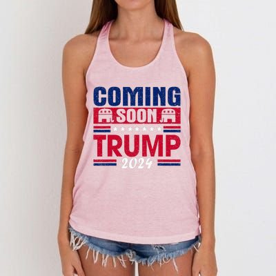 Coming Soon Trump 2024 Women's Knotted Racerback Tank