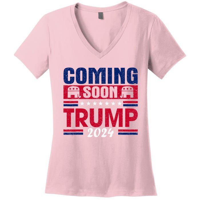 Coming Soon Trump 2024 Women's V-Neck T-Shirt