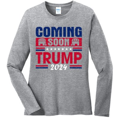 Coming Soon Trump 2024 Ladies Long Sleeve Shirt