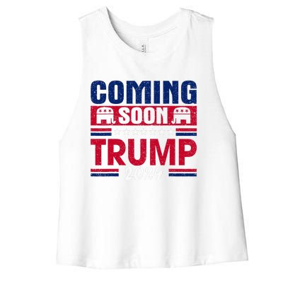 Coming Soon Trump 2024 Women's Racerback Cropped Tank