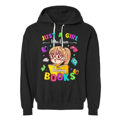 Cute Students Tee Just A  Who Loves Reading Books  Garment-Dyed Fleece Hoodie