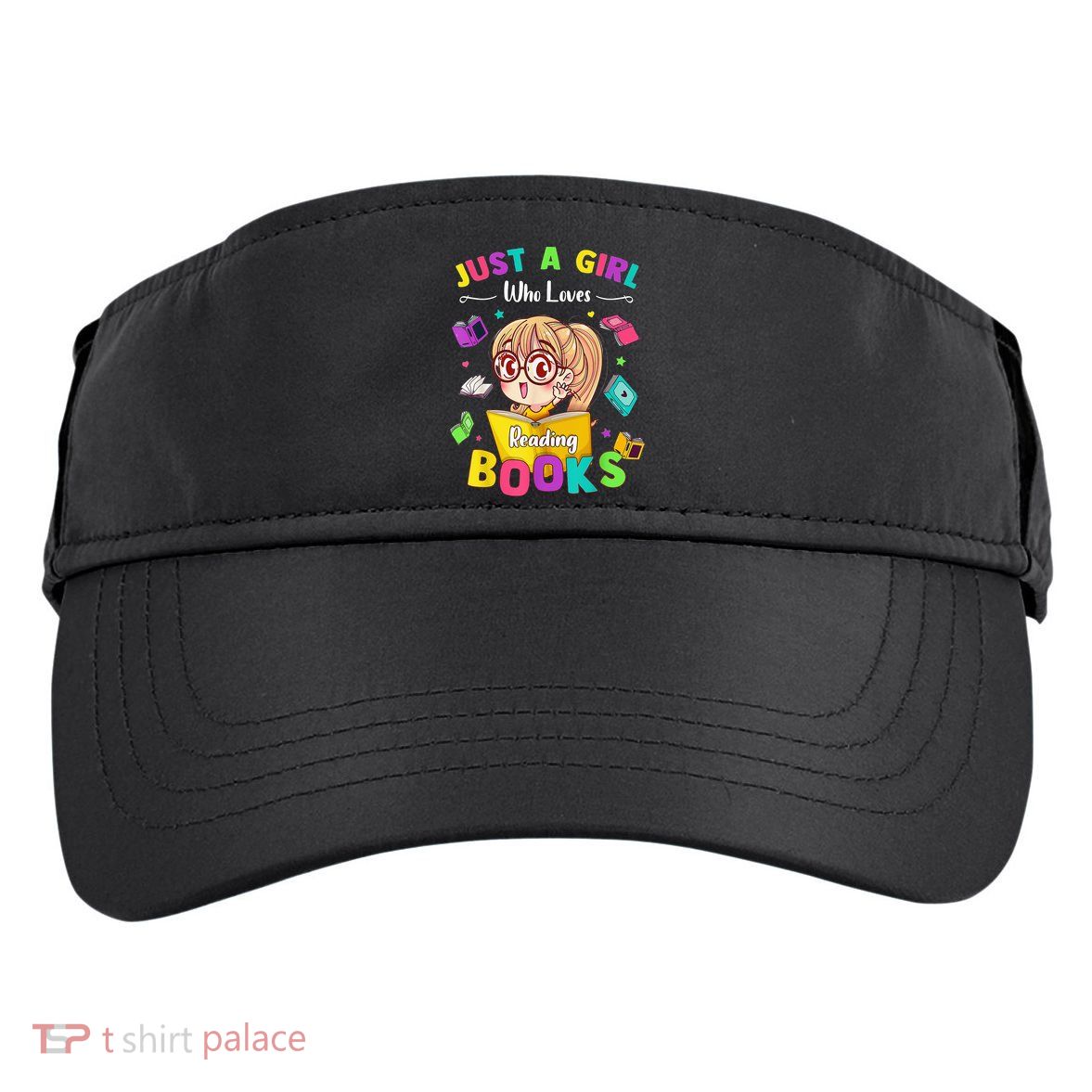 Cute Students Tee Just A  Who Loves Reading Books  Adult Drive Performance Visor