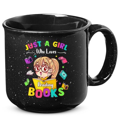Cute Students Tee Just A  Who Loves Reading Books  15oz Campfire Ceramic Mug