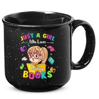 Cute Students Tee Just A  Who Loves Reading Books  15oz Campfire Ceramic Mug