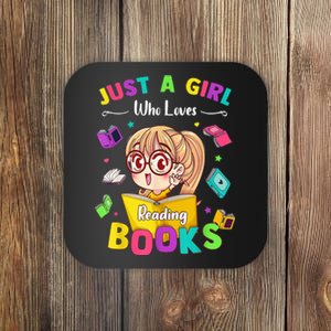 Cute Students Tee Just A  Who Loves Reading Books  Coaster