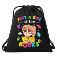 Cute Students Tee Just A  Who Loves Reading Books  Drawstring Bag