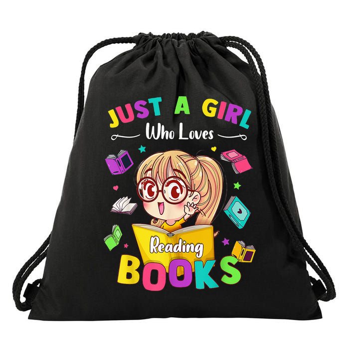 Cute Students Tee Just A  Who Loves Reading Books  Drawstring Bag