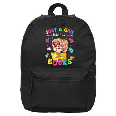 Cute Students Tee Just A  Who Loves Reading Books  16 in Basic Backpack