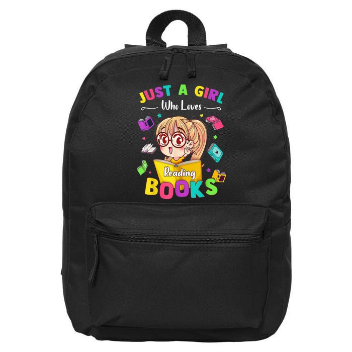 Cute Students Tee Just A  Who Loves Reading Books  16 in Basic Backpack