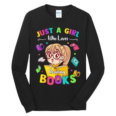 Cute Students Tee Just A  Who Loves Reading Books  Tall Long Sleeve T-Shirt