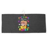 Cute Students Tee Just A  Who Loves Reading Books  Large Microfiber Waffle Golf Towel