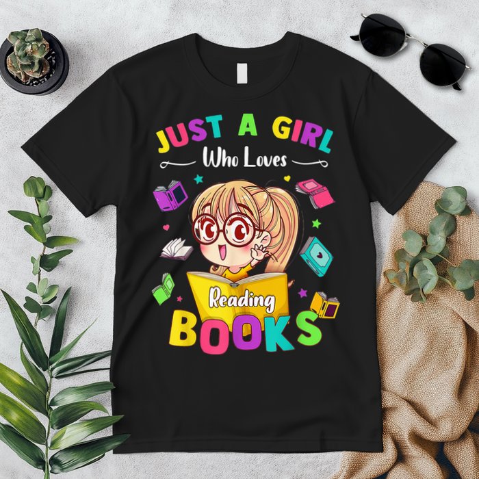 Cute Students Tee Just A  Who Loves Reading Books  Premium T-Shirt