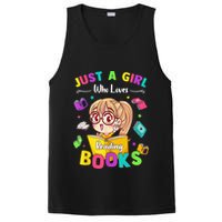 Cute Students Tee Just A  Who Loves Reading Books  PosiCharge Competitor Tank